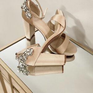 Signature Nude Heels with Crystal Accents